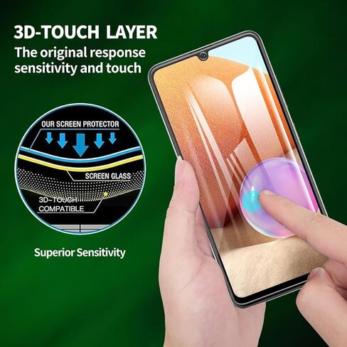 2 Pack for Samsung Galaxy A32 5G Screen Protector, Tempered-Glass, Micro-curved Edges, Case Friendly, Bubble Free, HD Clear, Easy Installation in Saudi Arabia