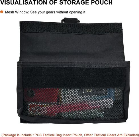 Tactical Bag Insert Pouch, tactifans Modular Admin Pouch Mesh Windowed Backpack Organizer Insert Flap Closure Hook and Loop Organizer Backpack Accessories in Saudi Arabia