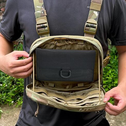 Tactical Bag Insert Pouch, tactifans Modular Admin Pouch Mesh Windowed Backpack Organizer Insert Flap Closure Hook and Loop Organizer Backpack Accessories in Saudi Arabia
