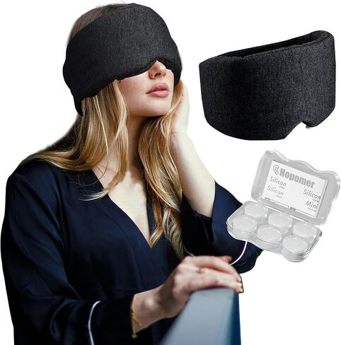 Sleep Mask and Ear Plugs for Sleeping Noise Cancelling Eye Masks for Sleep Women Men Blackout Sleep Masks with Silicone Ear Plugs Set Cooling 3D Sleep Mask for Travel Adjustable Sleep Mask in Saudi Arabia
