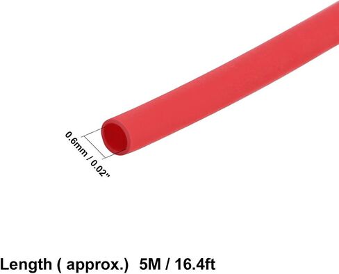 uxcell Heat Shrink Tubing 0.8mm Dia 5m 2:1 Heat Shrink Tube Wire Wrap Red in Saudi Arabia