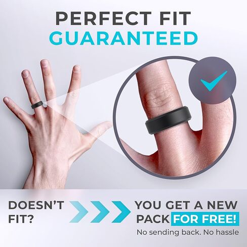 خاتم زفاف من السيليكون بأخاديد هوائية قابلة للتنفس للرجال من ThunderFit - 7 خواتم / 4 خواتم / حلقة واحدة in Saudi Arabia