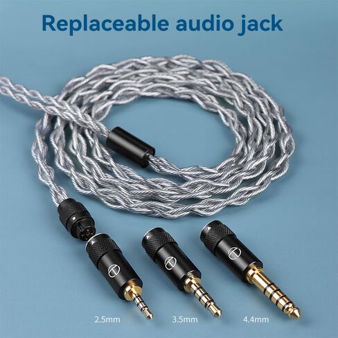 FAAEAL TRN Sea Serpent Earphone Cable with QDC/S/C Pin,356Cores Copper Silver Mixed Wire with 2.5mm/3.5mm/4.4mm Replaceable Plug,Upgrade Line for KZ ZSN PRO Castor TANGZU Wan'er Headphones (No Mic) in Saudi Arabia