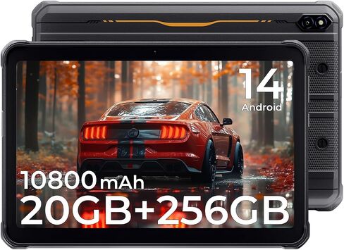 Hotwav R10 Pro 2025 Tablet Tablet Android 14-10.1 بوصة HD+10800MAH قرص مضاد للماء ، ذاكرة وصول عشوائي 20 جيجابايت+256 جيجابايت ROM/1TB TF أقراص خارجية ، 13 ميجابكسل+5 ميجابكسل كاميرا Octa-CORE in Kuwait