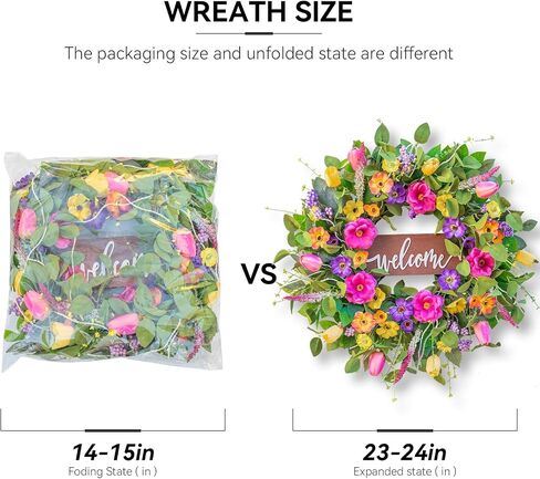 22 Inch Fall Wreaths for Front Door- Artificial Silk Autumn Sunflower Wreath,Full&Realistic Fall Door Wreath with Fall Leaves and Yellow Berries- Indoor Outdoor Farmhouse Home Harvest Decor in Saudi Arabia