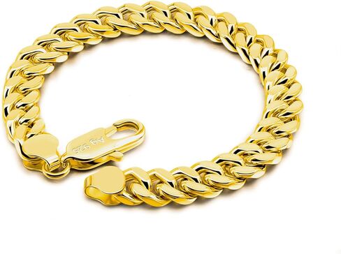 الأزياء 925 الفضة الاسترليني الصلبة ميامي الكوبي ربط سلسلة سوار 8MM - 16MM - كبح الكوبي سوار الصلبة سميكة كبيرة ربط سوار للرجال الأولاد - 7-11 بوصة مجوهرات in Kuwait