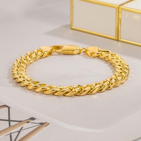 الأزياء 925 الفضة الاسترليني الصلبة ميامي الكوبي ربط سلسلة سوار 8MM - 16MM - كبح الكوبي سوار الصلبة سميكة كبيرة ربط سوار للرجال الأولاد - 7-11 بوصة مجوهرات in Kuwait