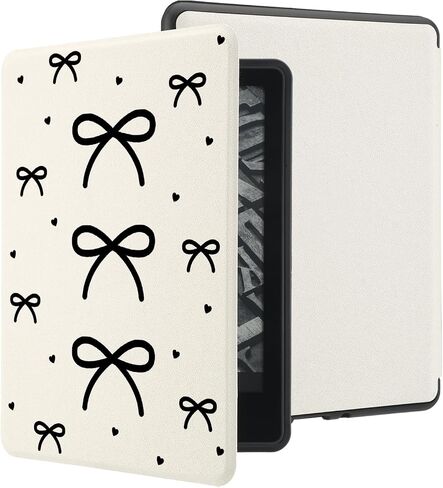 علبة الكرز متوافقة مع الجيل الحادي عشر Kindle (2024/2022 إطلاق) 6 بوصة مع حزام يدوي PU PU LEATHY WHITE FOLIO COVER AUTO/WIKE in Saudi Arabia