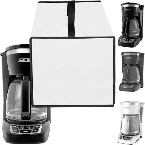 Cover for BLACK+DECKER Coffee Maker Heavy Duty Waterproof Dustproof Stain-Resistant Heat-Resistant Coffee Machine Protective Cover Case for BLACK+DECKER 12-Cup Digital Coffee Maker (Black) in Saudi Arabia