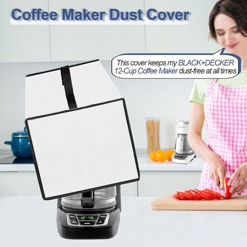 Cover for BLACK+DECKER Coffee Maker Heavy Duty Waterproof Dustproof Stain-Resistant Heat-Resistant Coffee Machine Protective Cover Case for BLACK+DECKER 12-Cup Digital Coffee Maker (Black) in Saudi Arabia