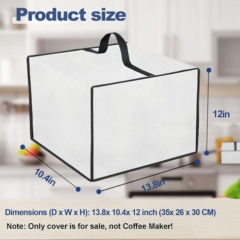 Cover for BLACK+DECKER Coffee Maker Heavy Duty Waterproof Dustproof Stain-Resistant Heat-Resistant Coffee Machine Protective Cover Case for BLACK+DECKER 12-Cup Digital Coffee Maker (Black) in Saudi Arabia