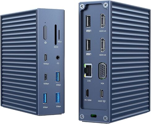 ACASIS Thunderbolt 4 Dock - 21 Ports,MacBook Pro Docking Station Dual Monitor, 8K60Hz HDMI, 2.5 GbE Ethernet, SD/TF 4.0, 10Gbps 7*USB C/A, 3.5mm Audio, 40Gbps Dock for Mac/Dell/HP/Lenovo/ThinkPad in Kuwait