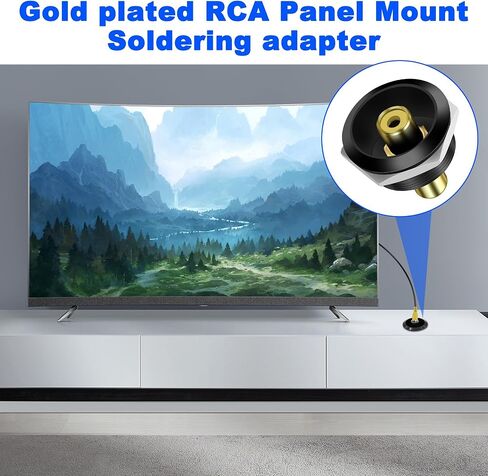 MEIRIYFA RCA Panel Mount Connectors Socket Female to Female Coupler Round Adapter Embedded Threaded Fixed for Audio Video Phono Speaker RCA Cable Amplifier（3PCS (Black) in Saudi Arabia