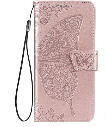 for Samsung Galaxy A15 Wallet Case, [Butterfly & Flower Embossed] Premium Leather Case Cover with Card Slots Kickstand Flip Case for Samsung Galaxy A15 (Blue) in Kuwait