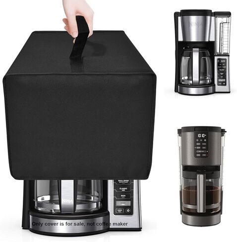 غلاف الغبار لتصنيع القهوة Ninja Coffee Coffee Cover Cover Cover for Ninja 12-Cup Coffee Brewer CE251/Ninja Programmable XL 14-Cup Coffee Maker DCM201BK (Black) in Saudi Arabia