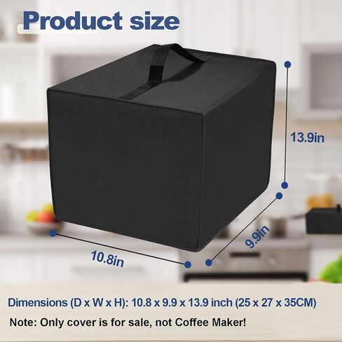 غلاف الغبار لتصنيع القهوة Ninja Coffee Coffee Cover Cover Cover for Ninja 12-Cup Coffee Brewer CE251/Ninja Programmable XL 14-Cup Coffee Maker DCM201BK (Black) in Saudi Arabia