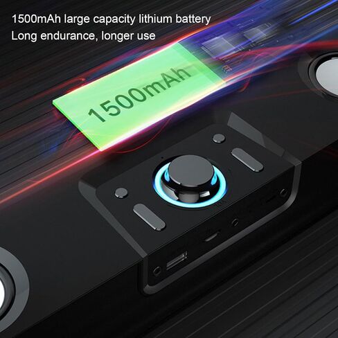 مكبرات الصوت من Bluetooth Soundbar Soundbar ، Hifi Stereo USB السلكية في مكبر صوت الألعاب - مدمجة في مضخم الصوت ، إنذار ، راديو FM للكمبيوتر المحمول للكمبيوتر المحمول (أسود) in Kuwait