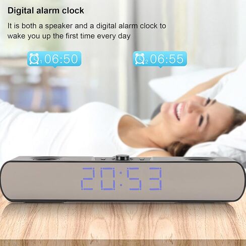 مكبرات الصوت من Bluetooth Soundbar Soundbar ، Hifi Stereo USB السلكية في مكبر صوت الألعاب - مدمجة في مضخم الصوت ، إنذار ، راديو FM للكمبيوتر المحمول للكمبيوتر المحمول (أسود) in Kuwait