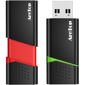 AreTop 4GB Flash Drive 2 Pack Thumb Drives Slide Retractable USB Flash Drives 2 Pack 4GB Memory Sticks for Data Storage Jump Drives Multipack (Mixed Color:Red,Green)