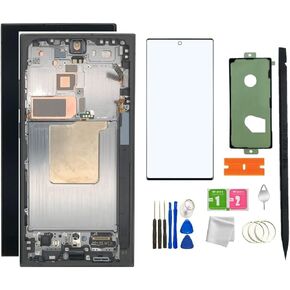 LCD Screen Compatible with Samsung Galaxy S24 Ultra 5G LCD Display Screen Assembly Replacement for Samsung S24Ultra Touch Digitizer Screen+ Tools(Black)