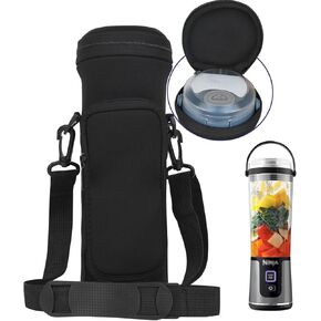 Carrying Sleeve for Ninja BC151 Blast Portable Blender with Lid, Flip Portable Blender Travel Insulated Sleeve with Adjustable Crossbody Strap and Pocket (Black)
