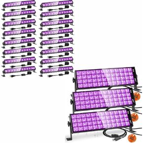 16 Pack 40W LED Black Light Bar + 3 Pack 120W LED Black Light Bar, IP66 Waterproof
