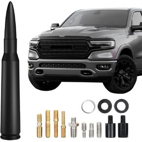 5.3inch Car Short Antenna Fit for Chevy Silverado & GMC Sierra Trucks 50 Cal Truck Antenna Accessories(Black)