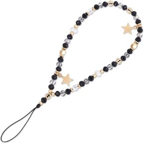 Five-Pointed Star Pendant Beaded Phone Chain, Bracelet Wrist Strap Lanyard Beaded Phone Strap Phone Keychain etachable Lanyard