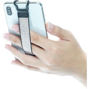 TFY Hand Strap Compatible with iPhone, Galaxy & Huawei - iPhone 16 Pro Max / 15 Plus / 14/13 Pro / 12/11 / Xs Max/Xs/XR / 8 Plus/SE and Note 20 / Galaxy S24 and Other Smartphones -Silver