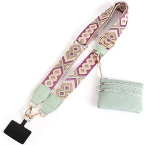 Mobile Cell Phone Lanyard with Wallet,Universal Adjustable Crossbody Phone Strap with Zippered Pouch
