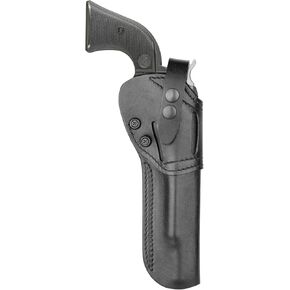 Premium Single Six Leather 22 6.5 Inch Revolver Holster for Ruger Wrangler, Single Six, Heritage Rough Rider, Colt New Frontier and Similar Pistols, Adj. Retention, Ambidextrous, Black
