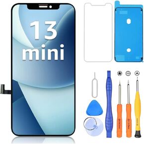 Ayake Screen Replacement for iPhone 13 Mini, 5.4-inch LCD Display Full HD and Touch Digitizer Assembly True Tone Programmable Face ID Remains with Tool Kits, for Model A2481, A2628, A2629, A2630