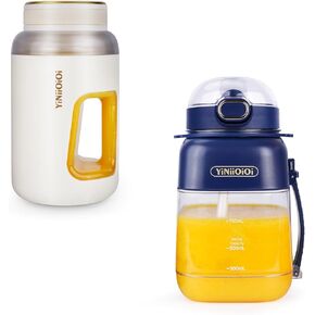 Portable Blender Bundle with 32 oz and 24 oz Portable Blender for Smoothies, Small Personal Blender with 10 Blades, Smoothie Blender with Travel Lid, BPA Free, for Travel, Sports (Blue)