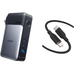 Anker GaNPrime Power Bank USB C Cable,100W USB C to USB C Flow Cord, Type C Charger Fast Charging