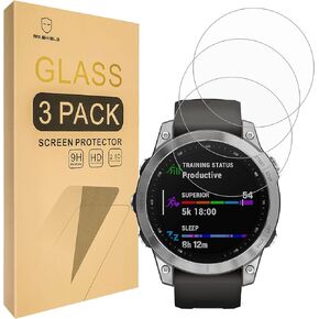 Mr.Shield Screen Protector compatible with Garmin Fenix 7 / fenix 7 Sapphire Solar [Tempered Glass] [3-PACK] [Japan Glass with 9H Hardness]