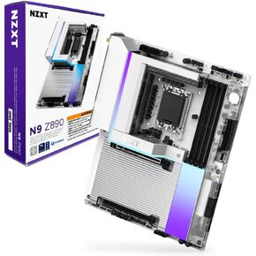 NZXT N9 Z890 - Intel Z890 LGA 1851 ATX Gaming Motherboard for Core Ultra (Series 2) - 20+1+1, DDR5, 5X M.2, PCIe 5.0, Wi-Fi 7, 5GbE, Thunderbolt 4 - RGB, Full-Metal Cover, White PCB