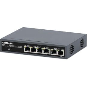 Intellinet Poe مدعوم 6 منفذ Gigabit Ethernet Switch مع Poe passthrough - 2 جيجابايت من موانئ الوصلة الصاعدة ، وميزانية طاقة 60 واط عبر AC Power أو Poe PD ، 30 واط لكل منفذ ، الإدارة الذكية - 3 سنوات MFG الضمان -562034