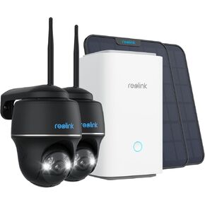 REOLINK Home Hub with Argus PT Black + Solar Panel - Pan Tilt Solar Powered, 5MP 2K+ Color Night Vision, 2.4/5GHz WiFi, 2-Way Talk, 64GB microSD Card Included, Encrypted Local Storage, No Monthly Fees