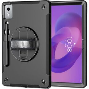 ZenRich Rugged Case for Lenovo Idea Tab Pro 12.7inch,Heavy Duty Shockproof Protective Case w/ [360 Rotating Kickstand] [Hand Strap][Shoulder Belt] for Lenovo Idea Tab Pro 2025 Realease Black