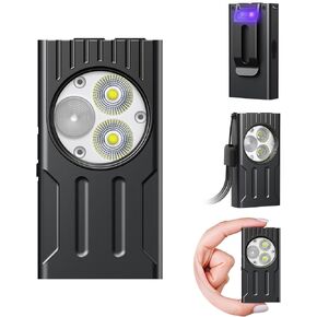 مصباح يدوي EDC ، 1000 Lumens مصباح يدوي مع مغناطيس ، مصباح يدوي للأشعة فوق البنفسجية القابلة لإعادة الشحن يدوم لمدة 80 ساعة ، مصباح يدوي في سلسلة المفاتيح مع 8 أوضاع ، مصابيح شهية عالية للمغامرة في الهواء الطلق ، التخييم ، المشي لمسافات طويلة