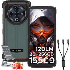 DOOGEE Fire 6 Power(2025) Rugged Smartphone,15500mAh/33W Fast,120LM Flashlight Rugged Phone, 256GB/TF 2TB,50MP,Android 14 Unlocked Phone with 3-in-1 Reverse Charging,6.56" HD+90Hz Phones,NFC/OTG