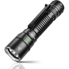 Sofirn SK1 Tactical Flashlight Rechargeable, 1571 FT Long Throw Flashlight with IP68 Waterproof, Rotary Switch Adjusts Tactical, Lockout and Duty Modes, EDC Handheld Flashlight for Emergencies Rescue