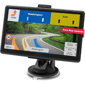 GPS Navigator for Car with 2025 Maps Free Lifetime Update, 7 Inch Car GPS Navigation System for Truck Commercial Drivers with POI/ZIP Search, Voice Turn Guidance, Speedcam Light Alerts, 7 Vehicles, FM