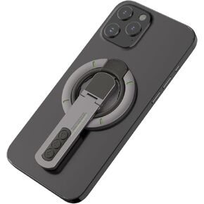 Double Magnetic Phone Holder, Magnetic Phone Ring, Compatible with MagSafe Phone Grip with 360° Rotation Phone Stand for iPhone 16/15/14/13/12 Series (Black)