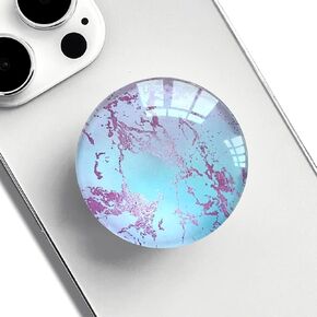 Phone Grip with Expanding Kickstand,Purple Blue Marble Design Cellphone Collapsible Clear Stand for Smartphones