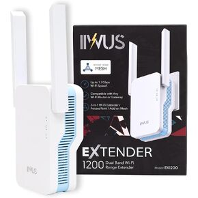 AC1200 WiFi Extender, Mesh WiFi System, Powerful Mesh WiFi Extender with Ethernet Port, Dual Band Range Extension, Wi-Fi Extender + Access Point