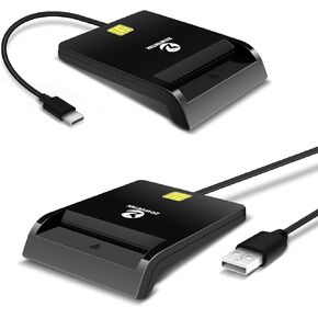 ZOWEETEK CAC Card Reader Military, Smart Card Reader DOD Military USB Common Access CAC, Compatible with Windows, Mac OS and Linux