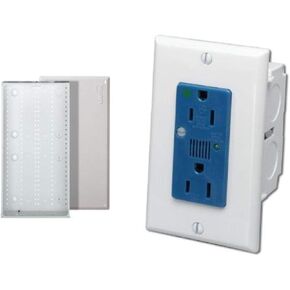 Leviton 47605-28W Series 280M مركز الوسائط المنظم مع Cover & Leviton 47605-ACS J-Box Surge Stream Kit ، وحدة طاقة AC الفردية