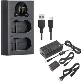 Kimaru EN-EL15 Battery Charger, Double Slot ENEL15 Charger,EH-5b AC Power Adapter EP-5B DC Coupler EN-EL15 Dummy Battery Kit