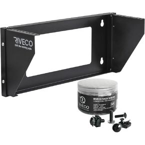 RIVECO 3U Wall Mount Rack for Network| Reinforced Heavy Load 66-99 LBS Server Racks Vertical & Horizontal Mounting for 19 inches IT & Studio Equipment & M5 Screws 50 Sets